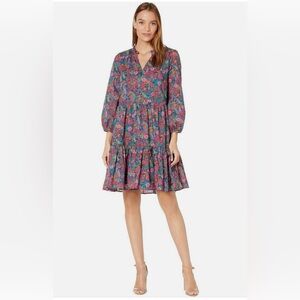 J Crew Ruffleneck tiered popover dress in Liberty® Ciara print size:M floral